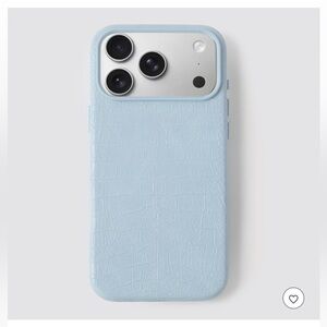 IPhone 17 Pro Max Case - Light Blue Croc-Texture Phone Case - Hello Lux brand